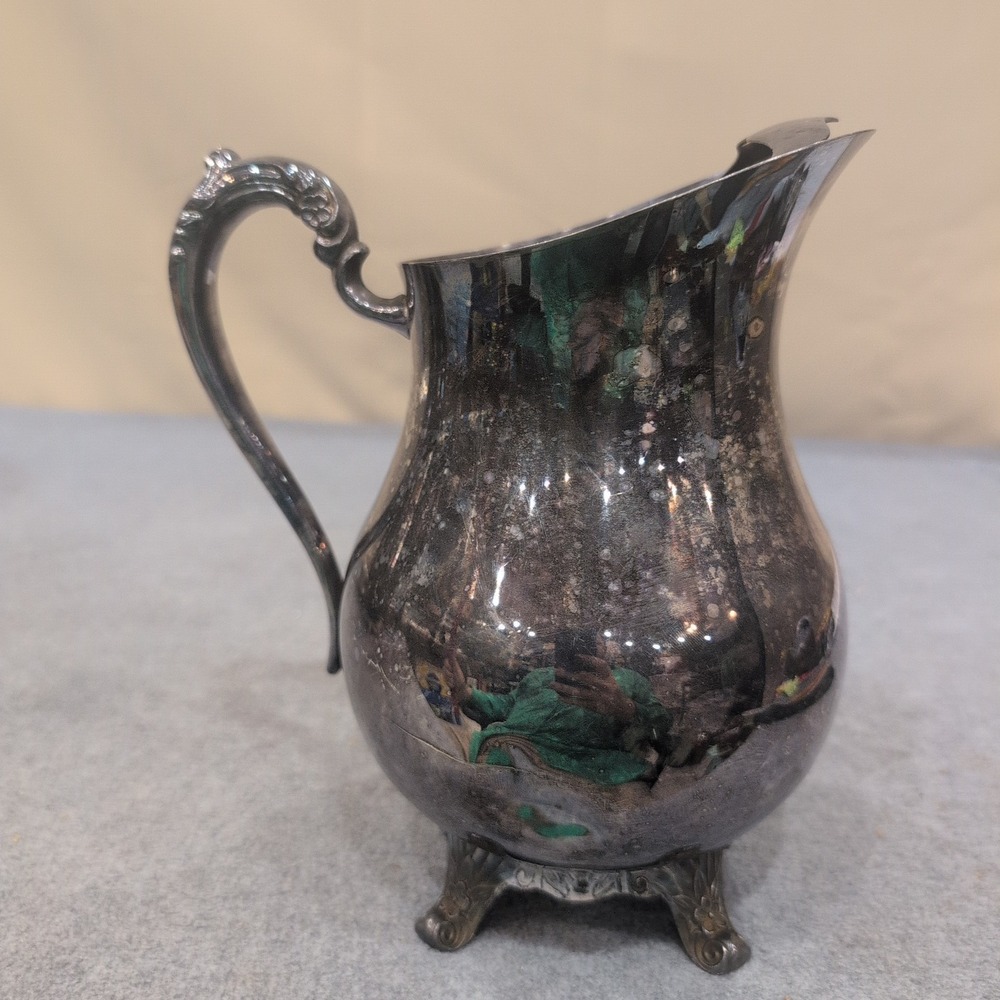 F.B. Rogers Silver Co 3707 Silver Plated Footed Water Pitcher with Ice Guard - Picture 3 of 7